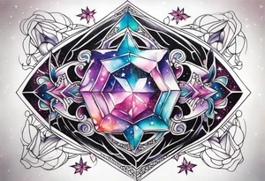 Glitter Galaxy nightmare Crystal gem tattoo idea