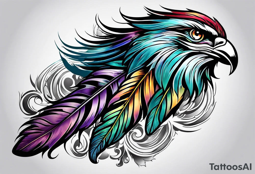 2 Nickels with Indian feathers hanging tattoo idea