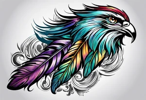 2 Nickels with Indian feathers hanging tattoo idea