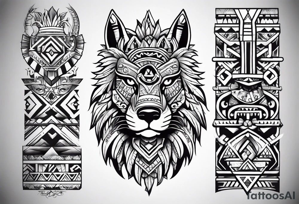 Aztec animal tattoo idea