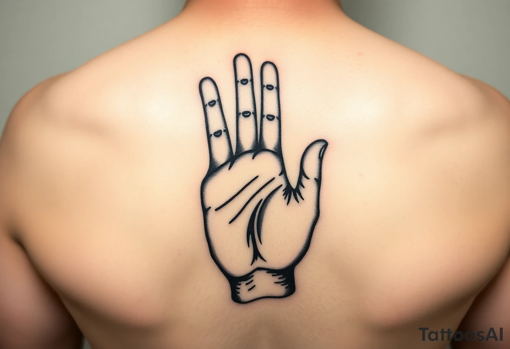 Buddha hand making 'like' gesture. Thumbprint is a social media logo. Dotwork style, black ink, 7cm. tattoo idea