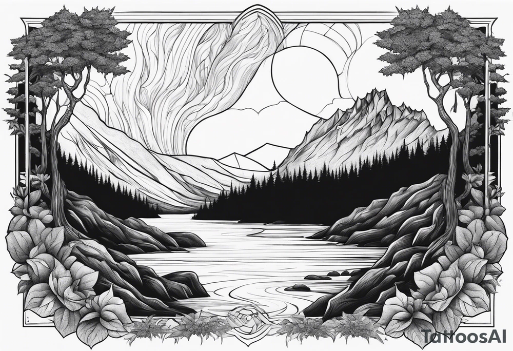 A giant from the Canadian folklore the sleeping giant sleeping under a waterfall tattoo idea