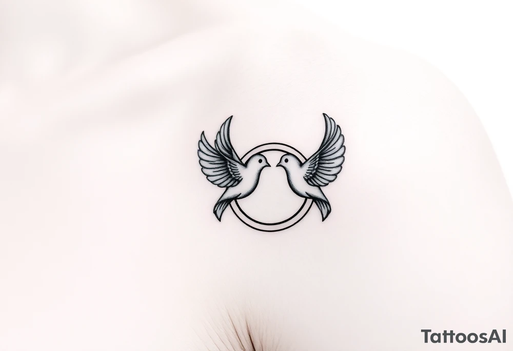 femine wedding ring with doves tattoo tattoo idea