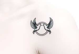 femine wedding ring with doves tattoo tattoo idea