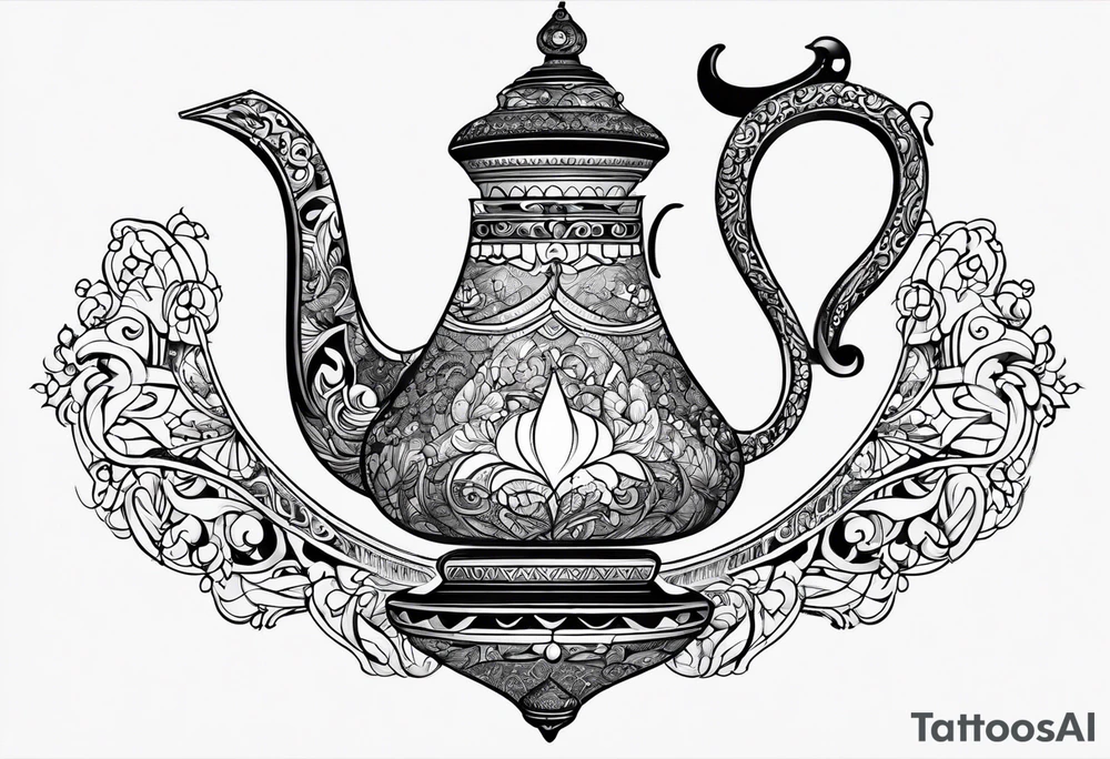 magic lamp from aladdin tattoo idea