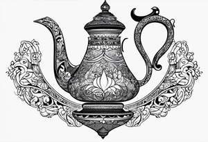 magic lamp from aladdin tattoo idea