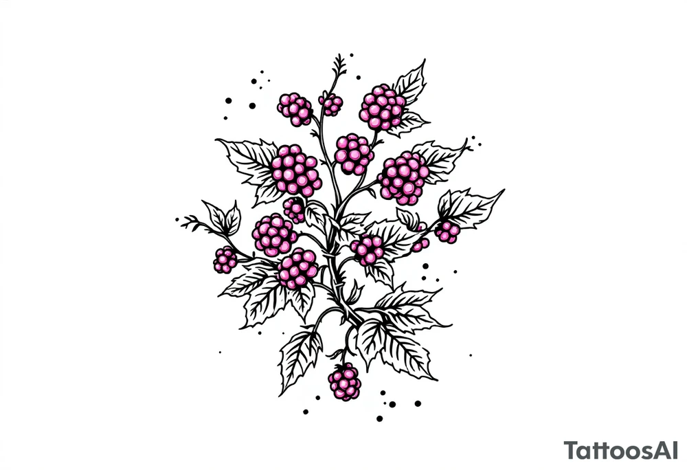 American traditional style Blackberry vine in a line tattoo idea