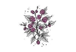 American traditional style Blackberry vine in a line tattoo idea