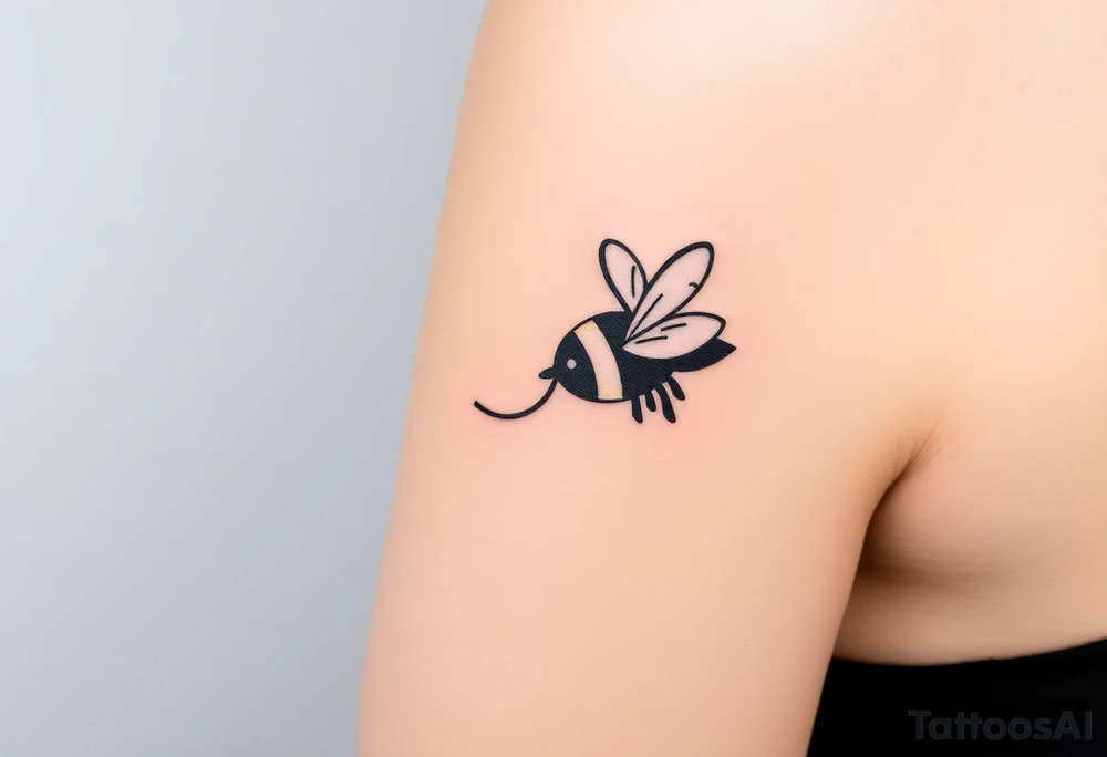 airplane flying next to a bumblebee tattoo idea