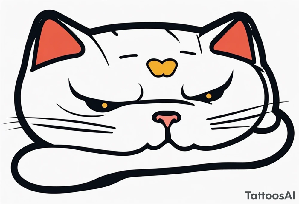 Fat Lucky cat tattoo idea