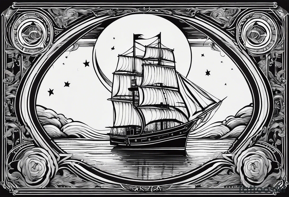 bateau, phare maritime et lune bleu.délicat,minimaliste.phoenix. tattoo idea bateau, phare maritime et lune bleu.délicat,minimaliste.phoenix. tattoo idea