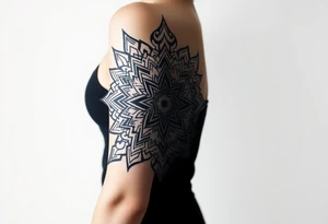 shaman style mytical mandala tattoo idea