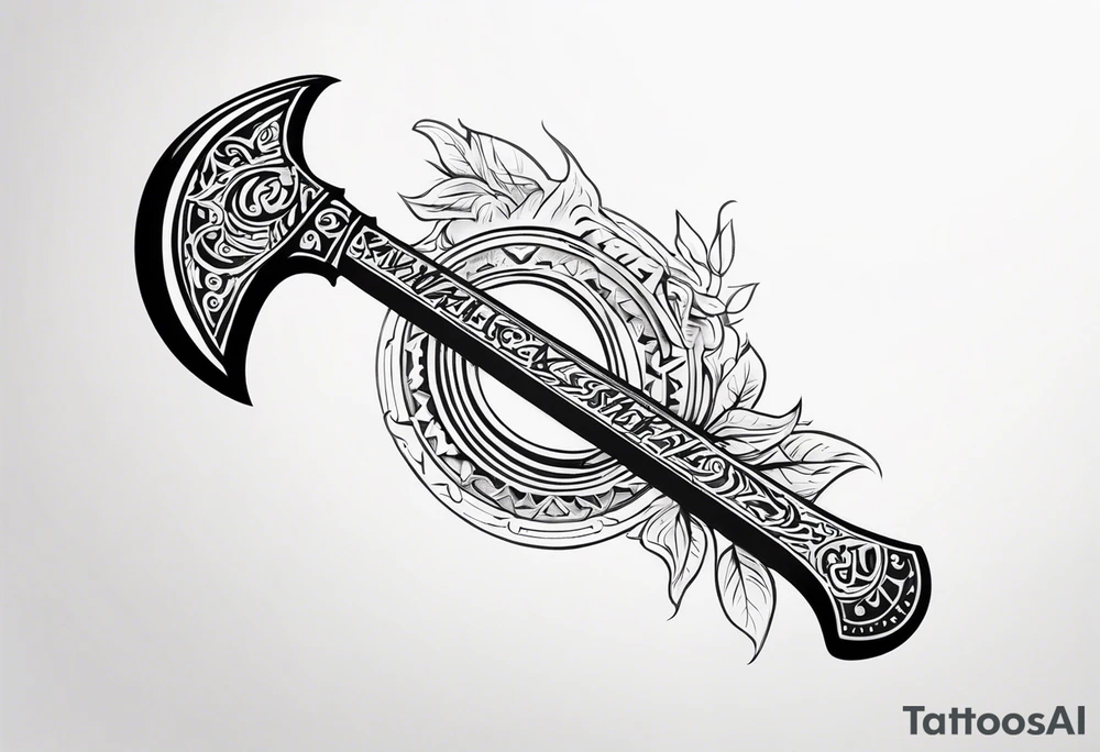Valhalla axe sword tattoo idea