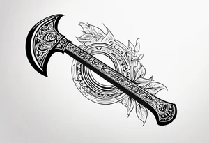 Valhalla axe sword tattoo idea