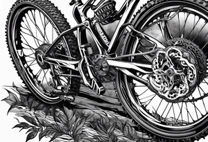 Mountain bike made of a copperhead body tattoo idea