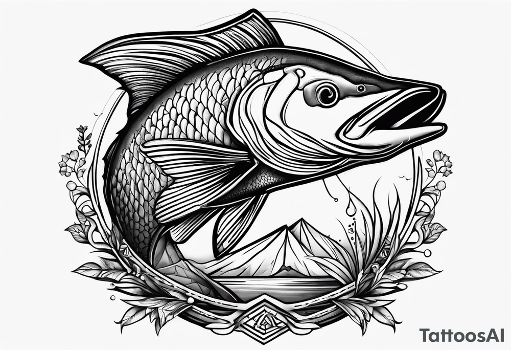 Cacería y pesca tattoo idea