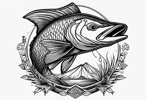 Cacería y pesca tattoo idea