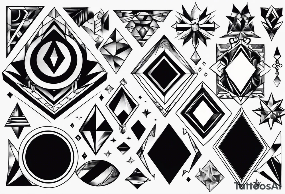 Variety of mirrors flash sheet tattoo idea