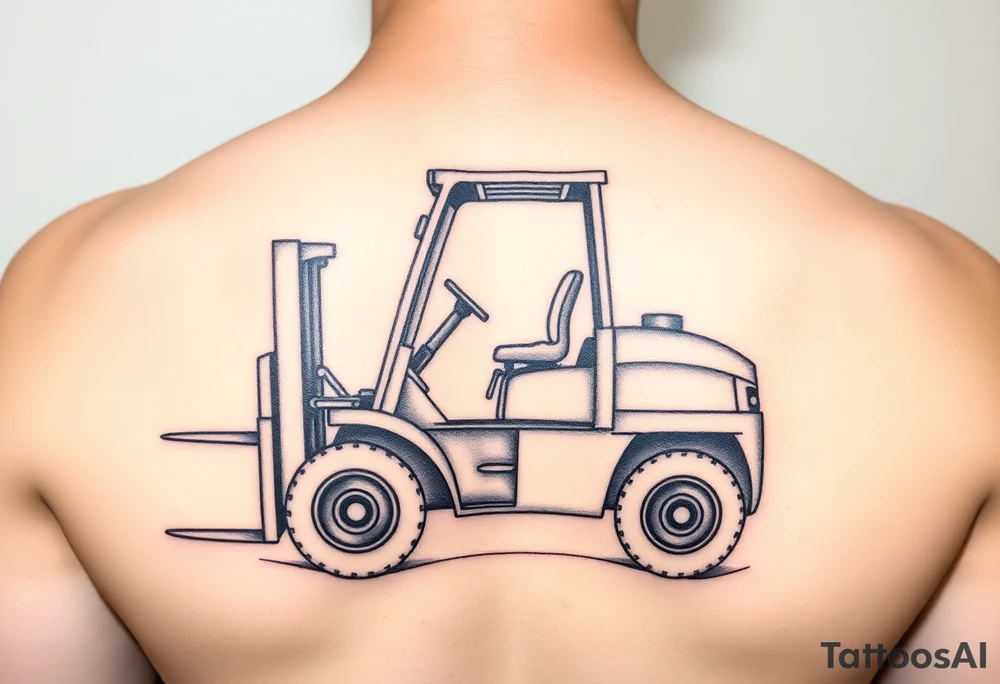powerful majestic forklift tattoo idea