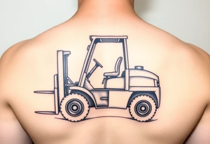 powerful majestic forklift tattoo idea
