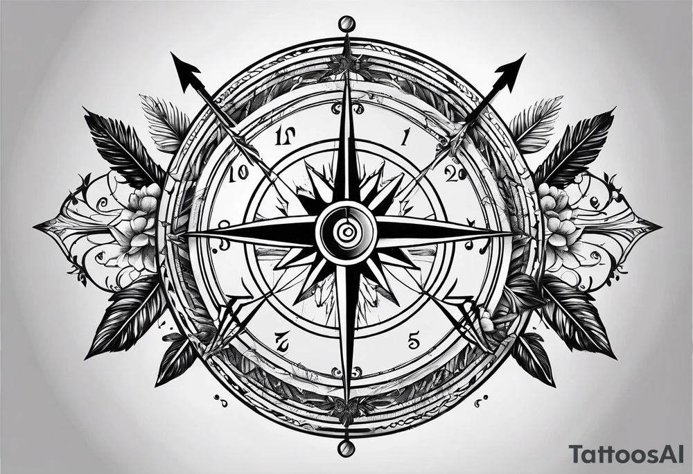 arrow with compass tattoo idea