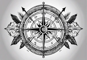 arrow with compass tattoo idea
