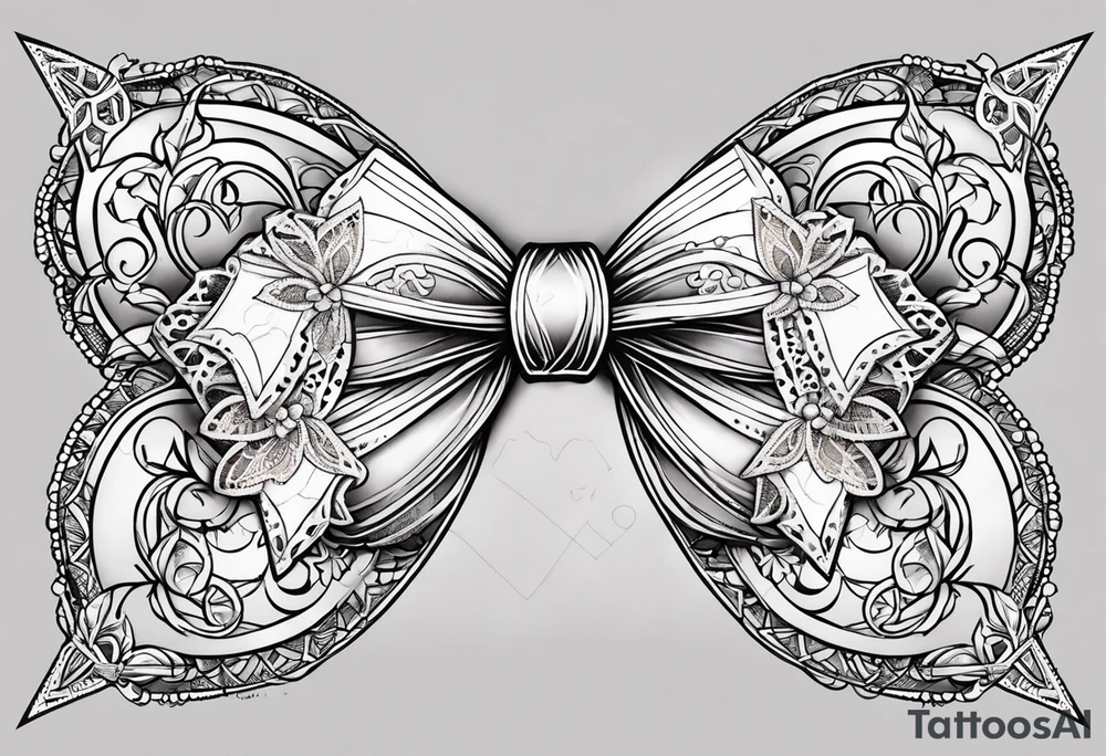 Lace bows tattoo idea