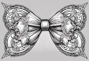 Lace bows tattoo idea