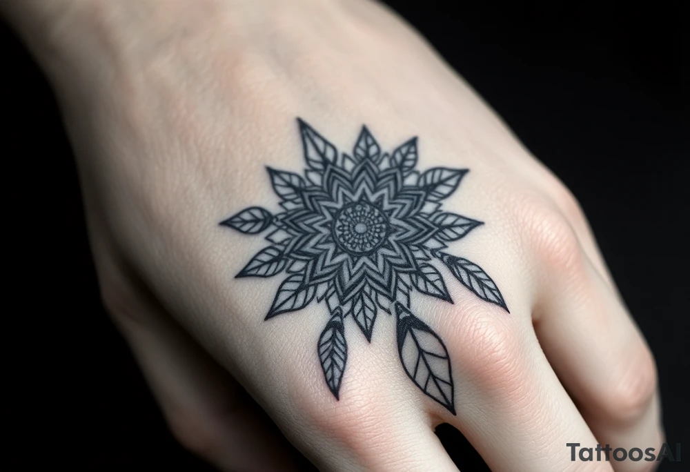 spiritual feathers ornamental mandala shaman tattoo idea