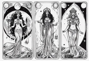 The High Priestesses and the moon. TArot. tattoo idea