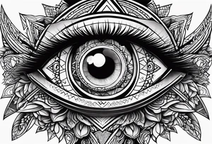 a psychedelic eyes tattoo idea