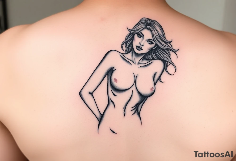 Naked lady tattoo idea