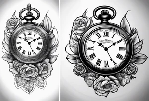 pocket watch memorial tattoo idea