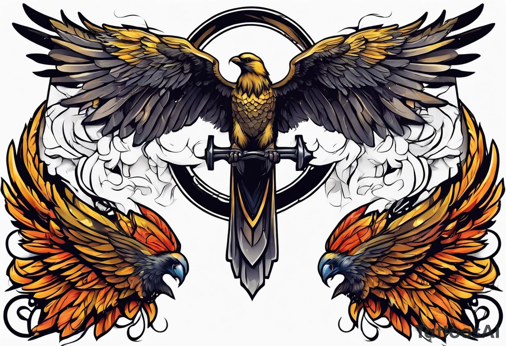 a halo over wings tattoo idea