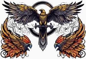 a halo over wings tattoo idea