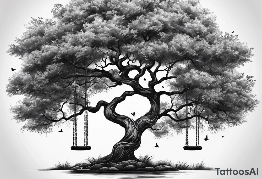 Tree with swing tattoo idea