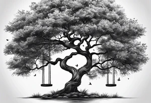 Tree with swing tattoo idea