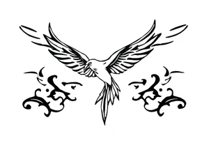 Birds flying in clouds tattoo idea