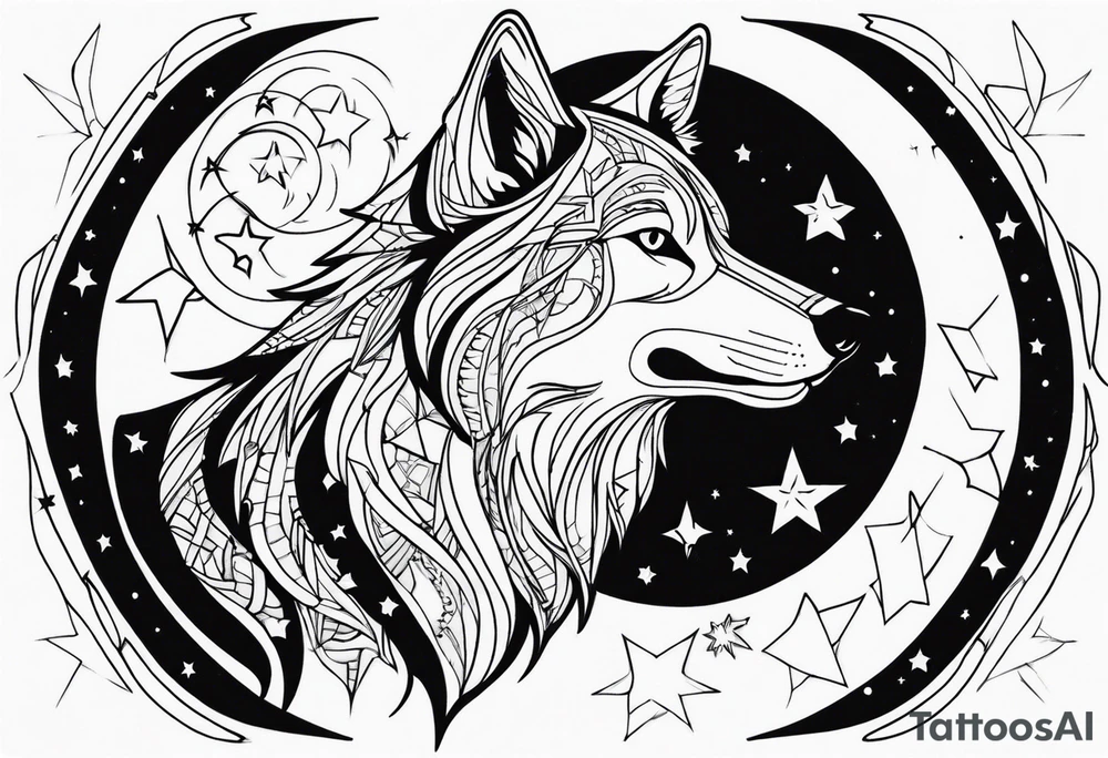 wolf stars tattoo idea
