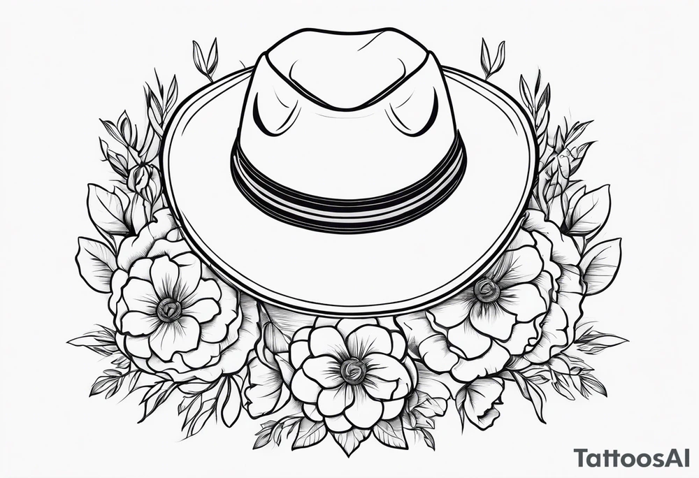 floral western christian cowgirl tattoo idea