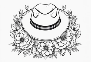 floral western christian cowgirl tattoo idea