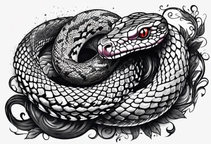 a snake who has swallowed a heart tattoo idea