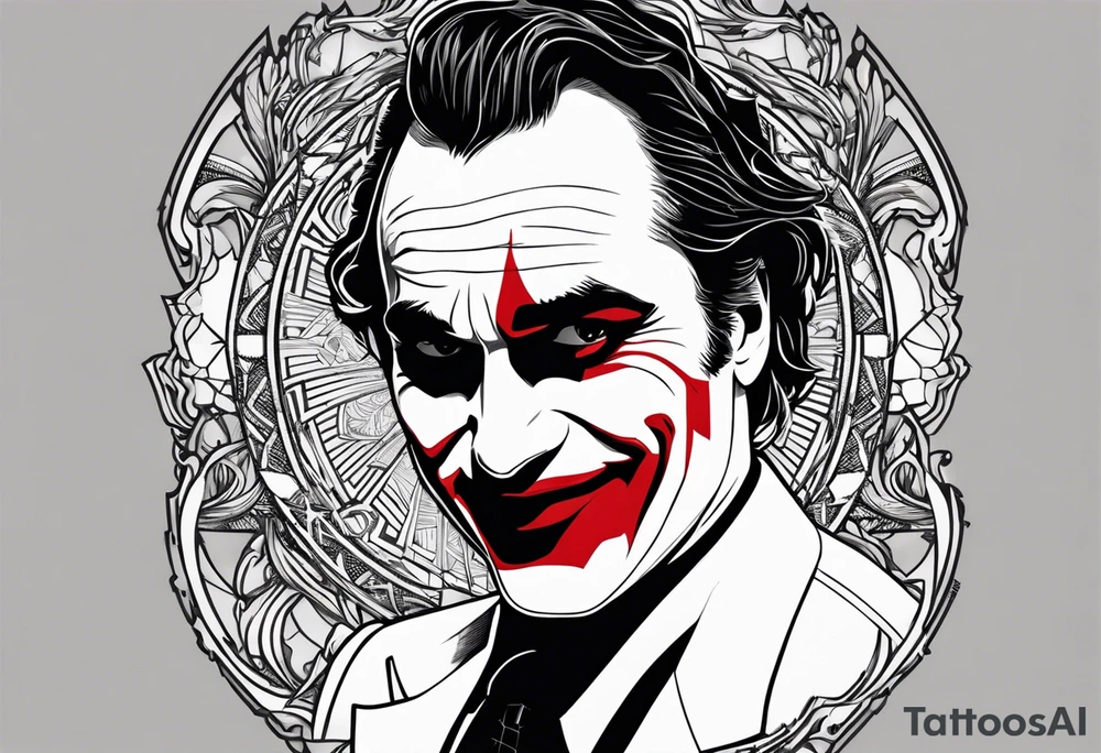 joaquin phoenix joker tattoo to cover up an existing tattoo on my right upper arm. tattoo idea