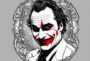 joaquin phoenix joker tattoo to cover up an existing tattoo on my right upper arm. tattoo idea