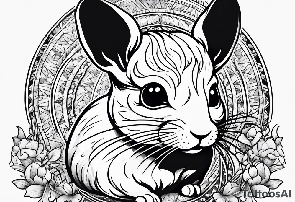 Cute lazy sassy Chinchilla tattoo idea