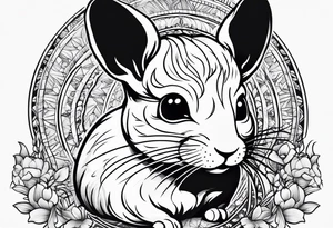Cute lazy sassy Chinchilla tattoo idea