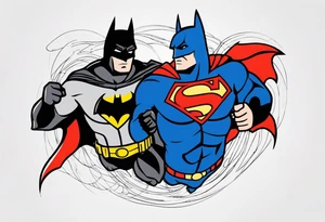 batman fighting superman tattoo idea