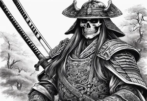 Skeleton samurai tattoo idea