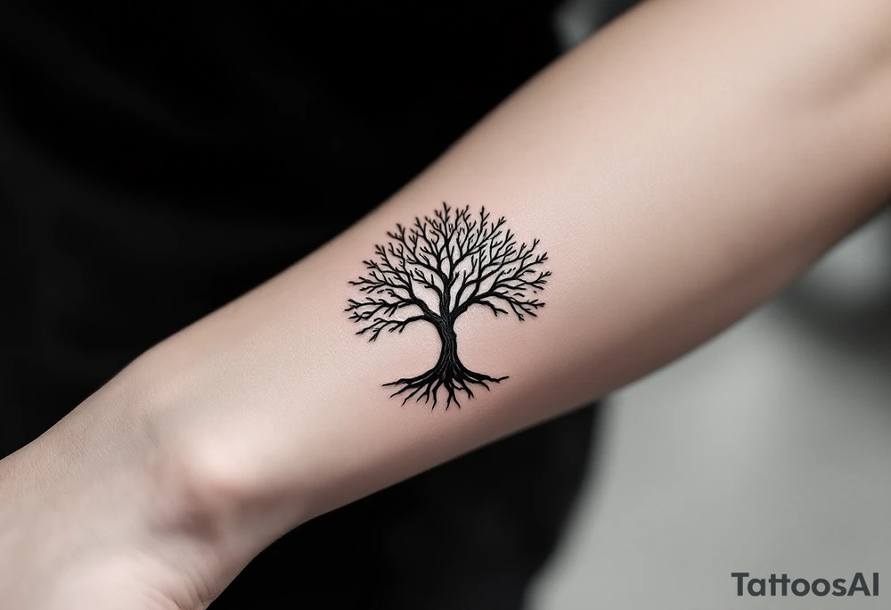 tree of life tattoo that spans across forearm tattoo idea