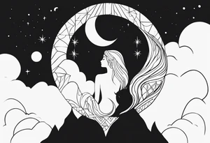 Sol e lua juntos tattoo idea